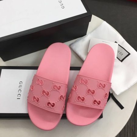 Gucci Womens GG Slide Rubber Sandals 573922 - Image 3