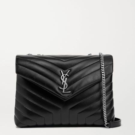 SAINT LAURENT Loulou medium quilted leather shoulder bag black