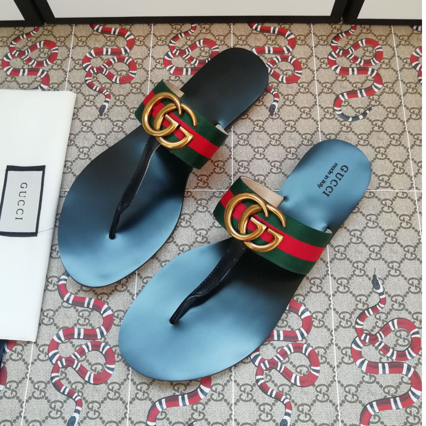 Gucci GG T-Strap Sandal - Image 12