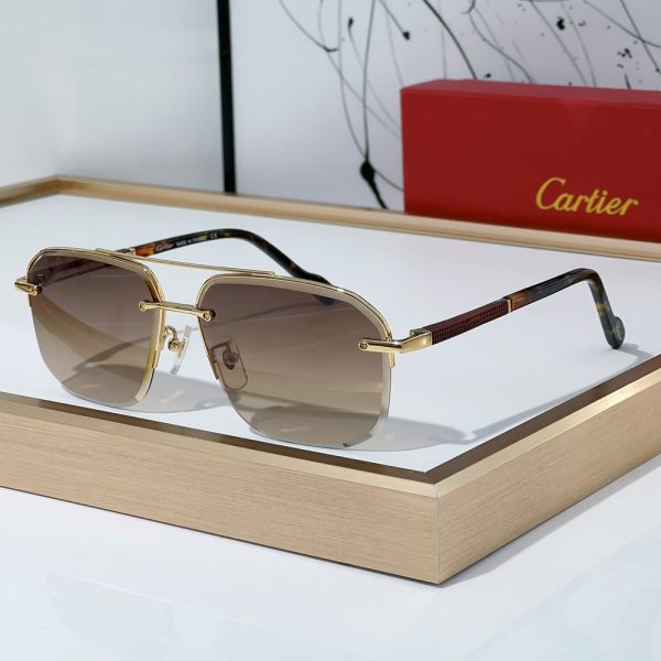Cartier Metal Color Matching Mirror Legs Sunglasses Top quality