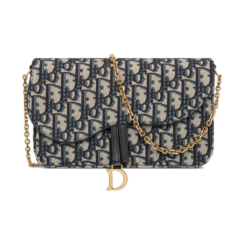 Dior Saddle Pouch Blue Dior Oblique Jacquard S5620CTZQ_M928 - Image 1
