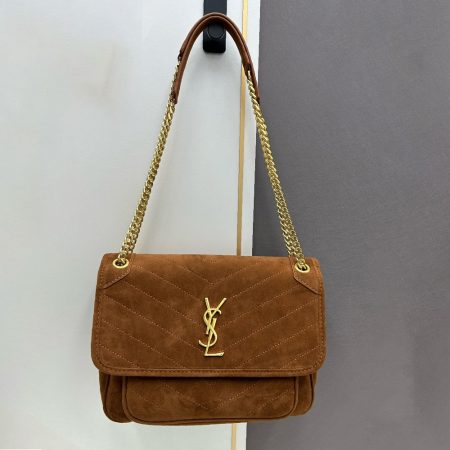 YSL Niki Quilted Suede Handbag