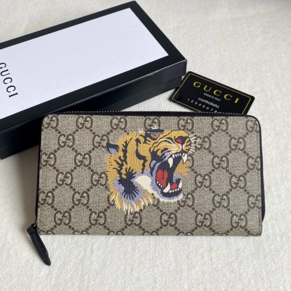 Gucci Unisex GG Supreme Printed Long Zipper Wallet