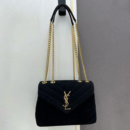 YSL LouLou Quilted Suede Bag - Image 7