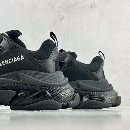 Balenciaga Triple S Clear Sole Sneakers Black Mirror Version 10A - Image 6