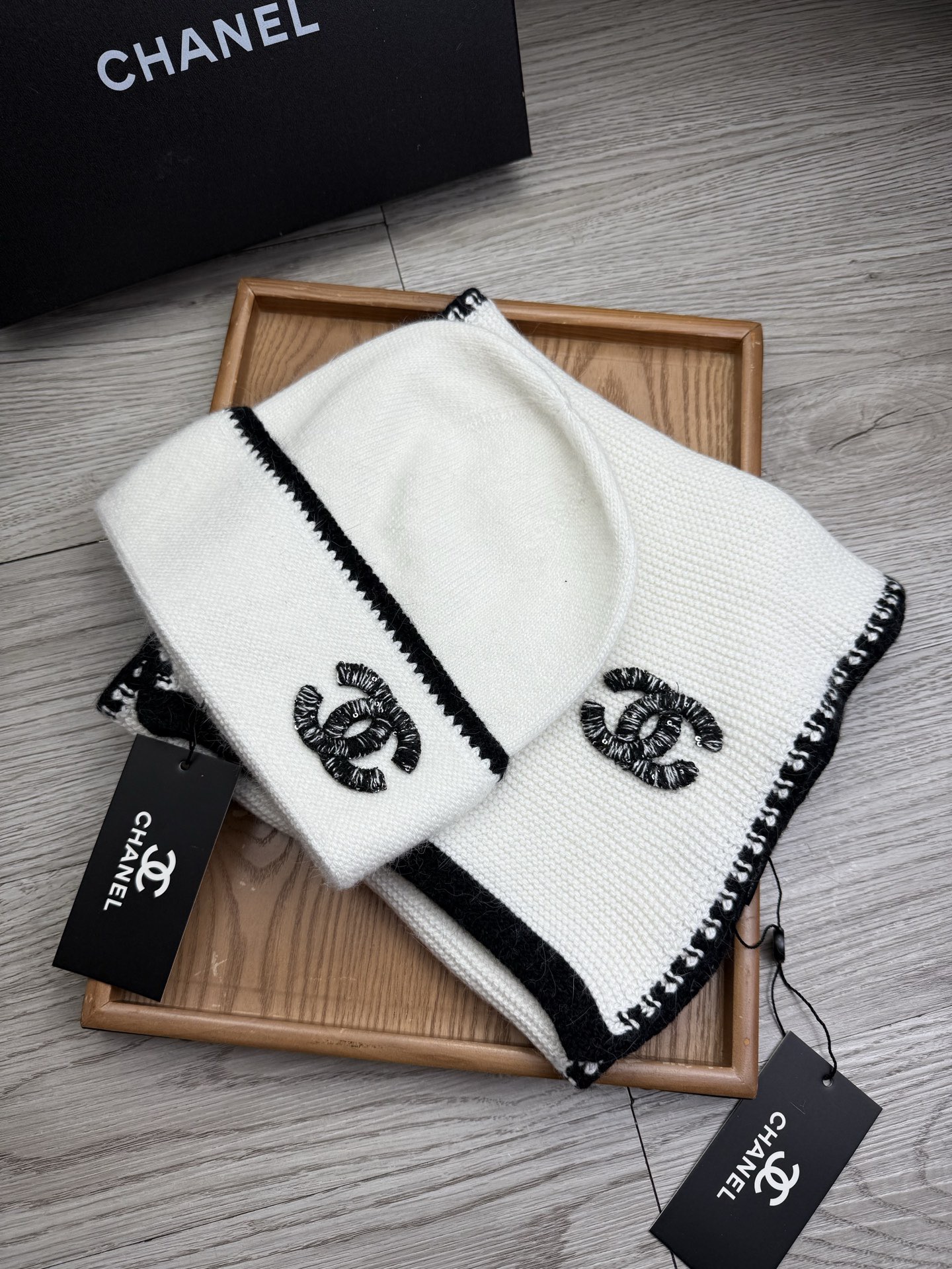 Chanel Winter Hats + Scarves - Image 1