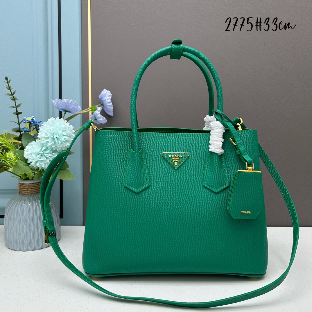 Prada Saffiano Double Medium Handle Bag - Image 2