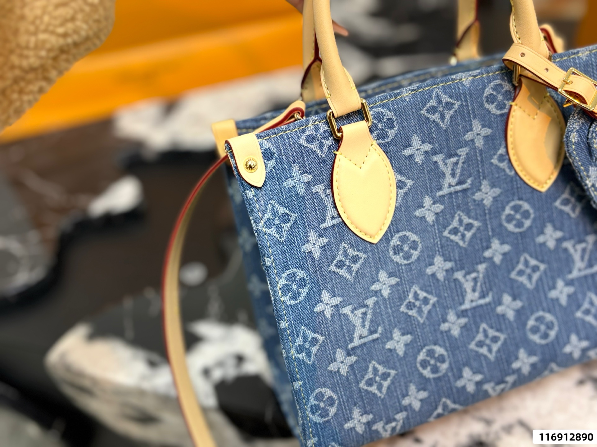 LV Monogram Denim OnTheGo PM Bag - Image 7