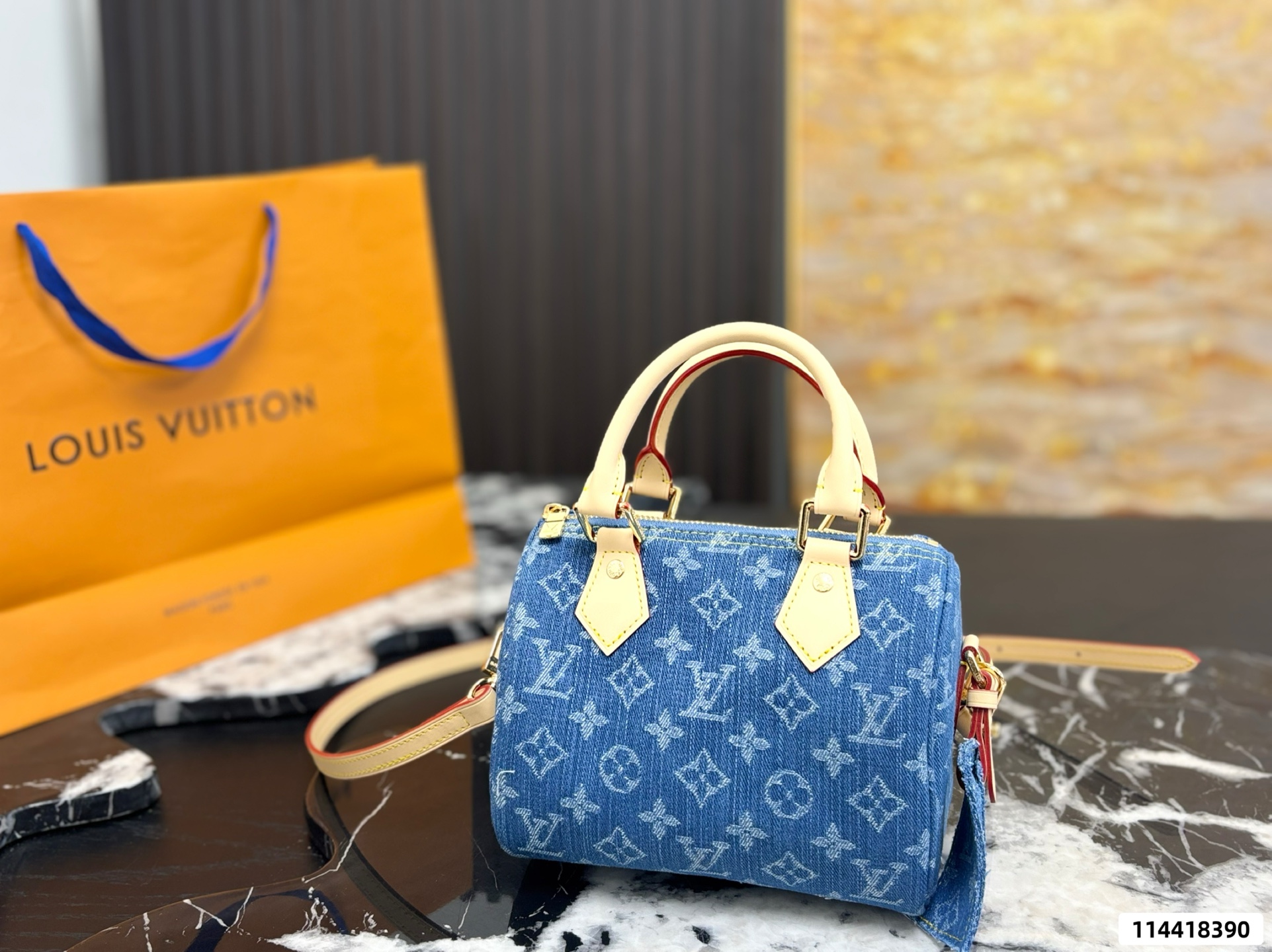 LV Denim Pillow Bag - Image 5