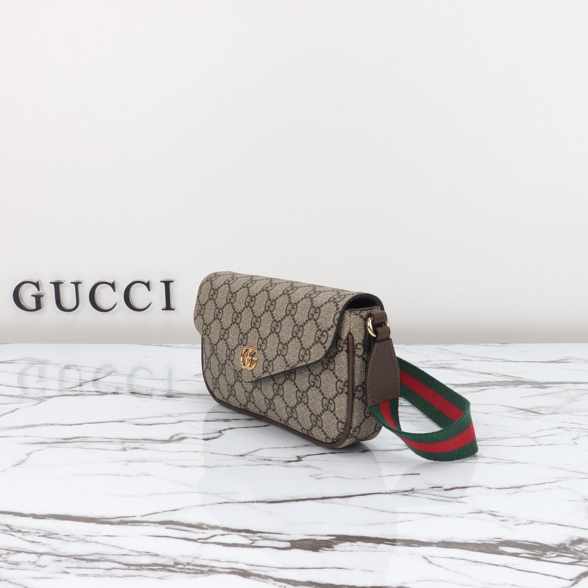 Gucci Ophidia Pochette in Beige and ebony Supreme - Image 2