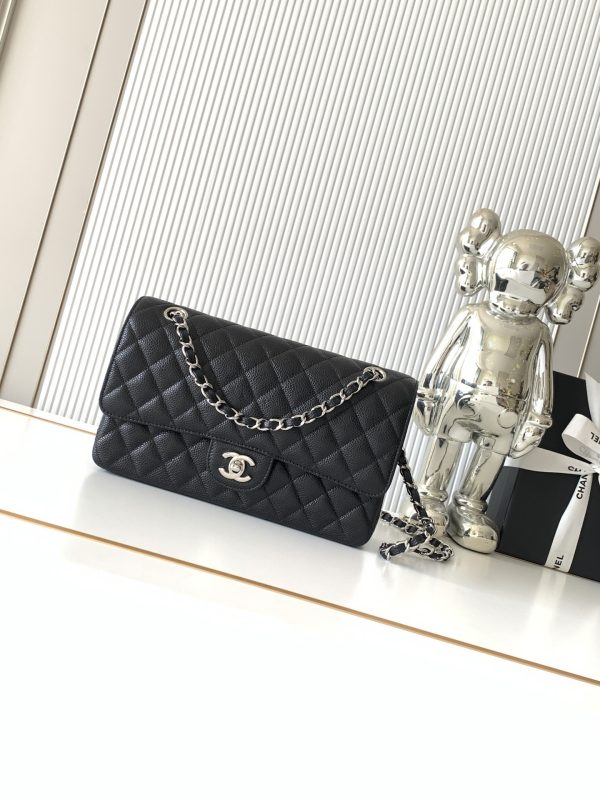 Chanel Black Calfskin Medium Classic Double Flap Shoulder Bag -Top Quality