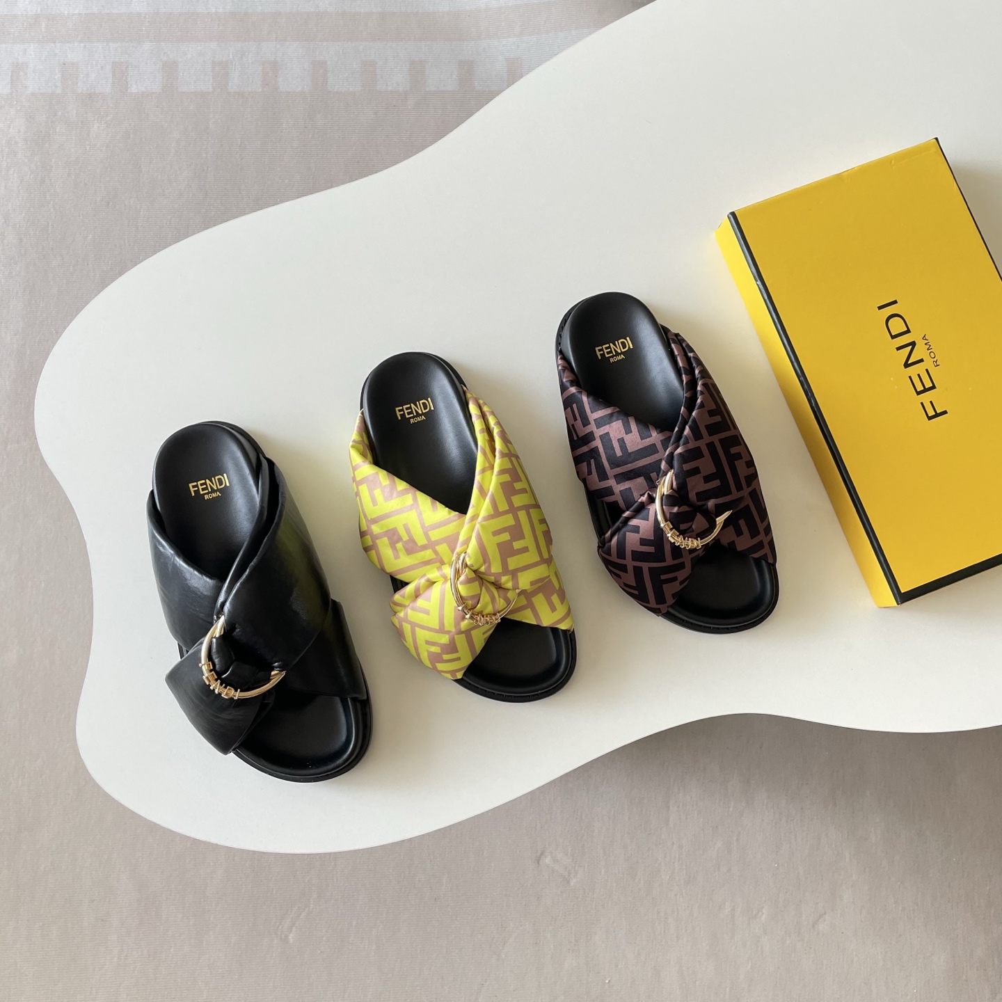 Fendi 2026P Crossed FF Slippers - Image 2