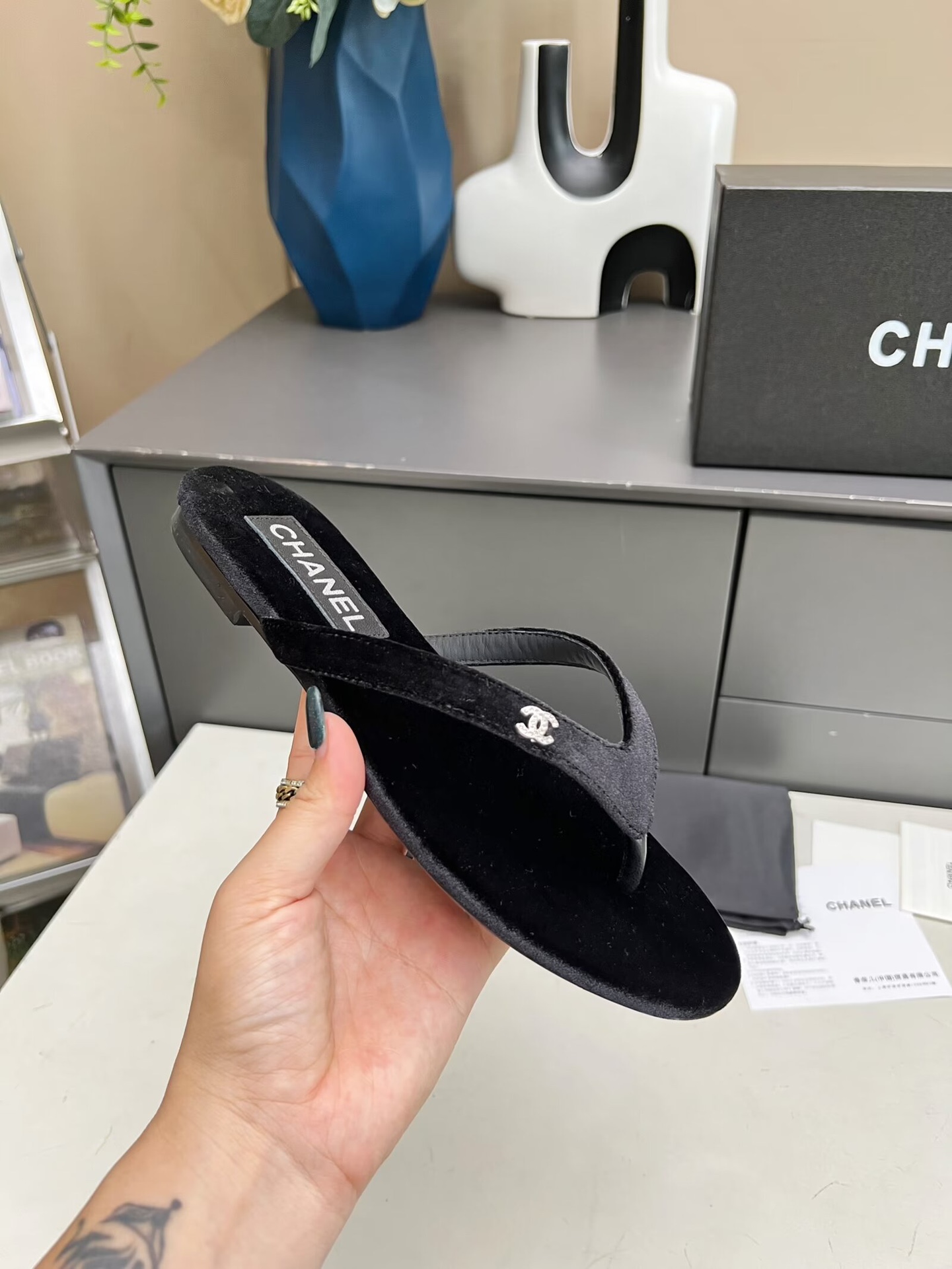 Chanel Crystal CC Thong Sandals - Image 8