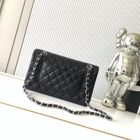 Chanel Black Calfskin Medium Classic Double Flap Shoulder Bag -Top Quality - Image 3