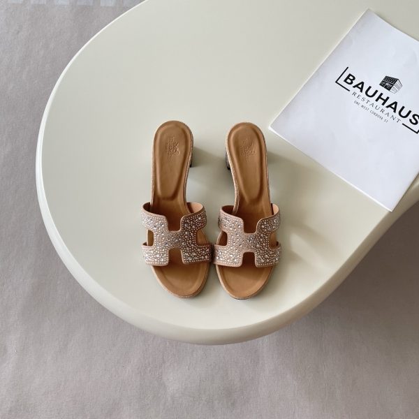 Hermès Rhinestone High-Heel Sandals