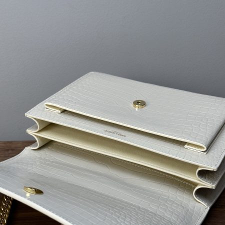 Saint Laurent YSL Sunset Medium in Crocodile-Embossed - Image 7