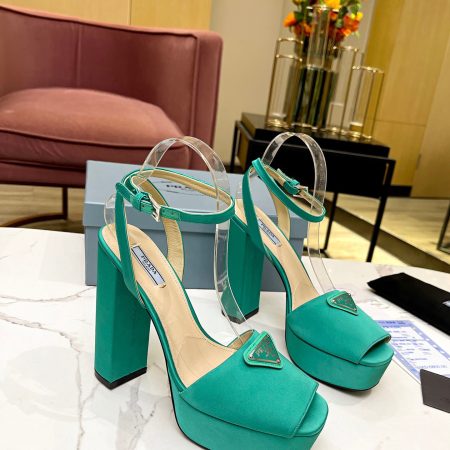 Prada Buckle Square-Heel Sandals - Image 3