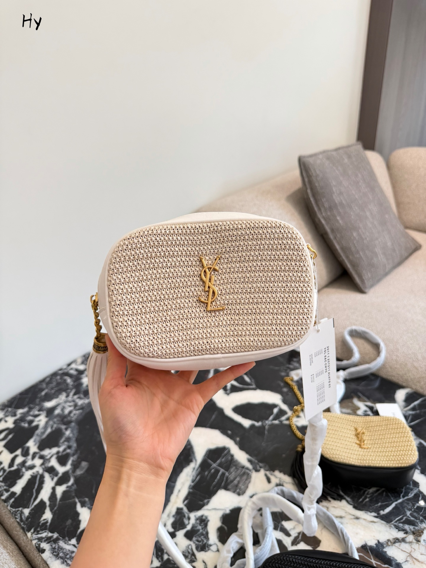 Saint Laurent Raffia Lou Camera Bag - Image 3