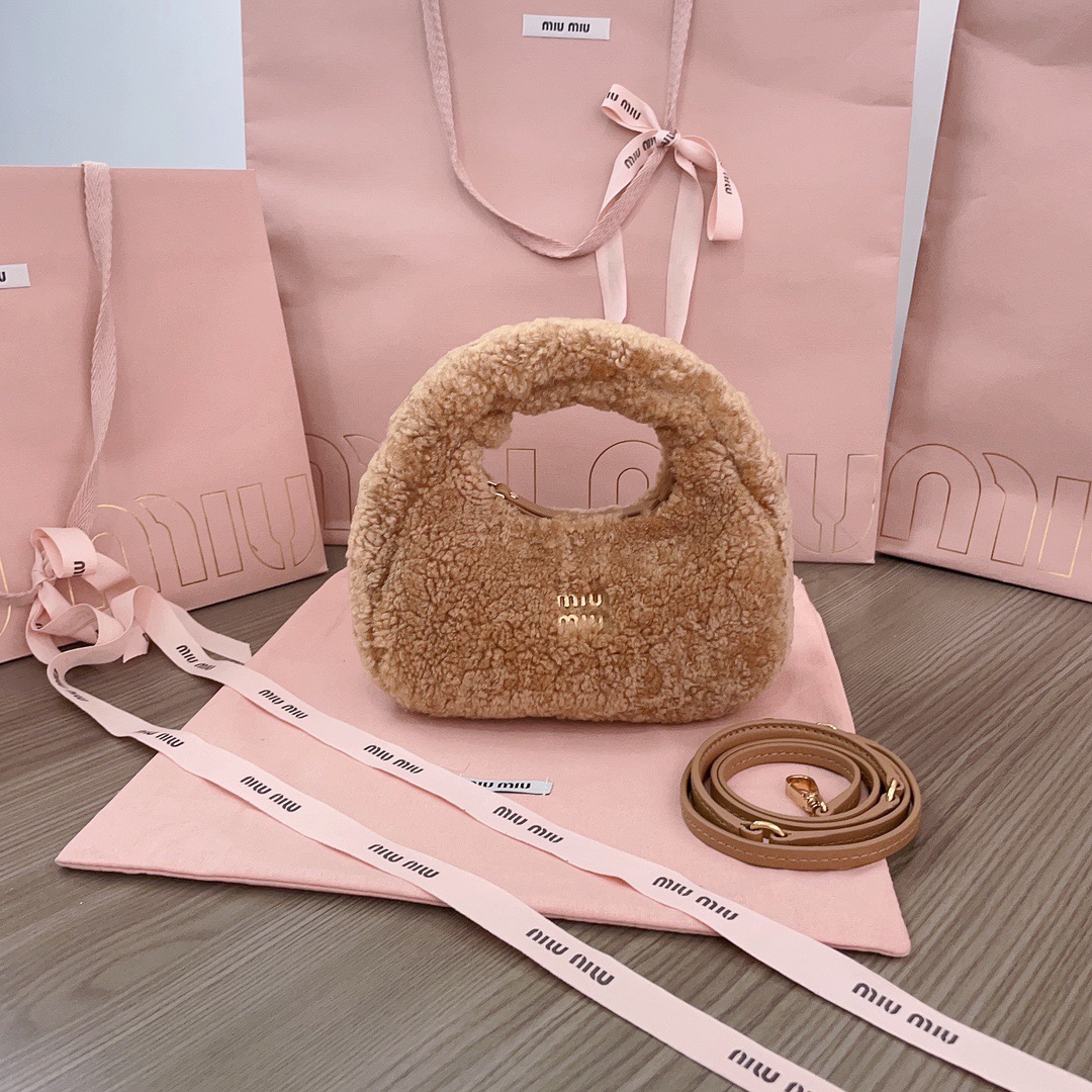 Miu Miu Wander Shearling Handbag, - Image 2