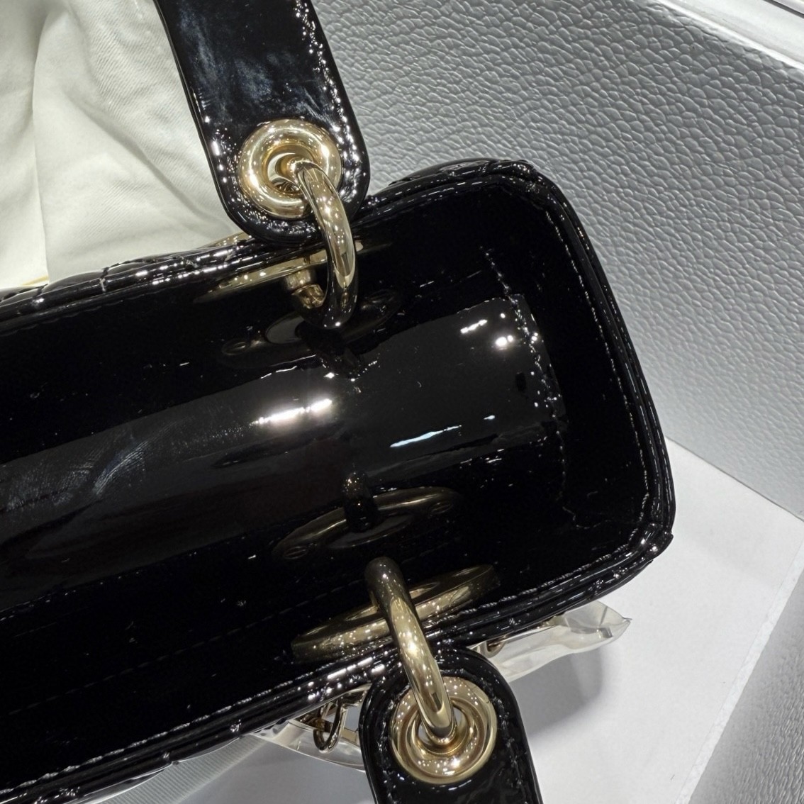 Dior Small Lady Bag Lacquered Calfskin Top Quality - Image 7