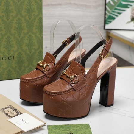 Gucci Horsebit Loafer 135MM Platform Slingback Pumps - Image 9