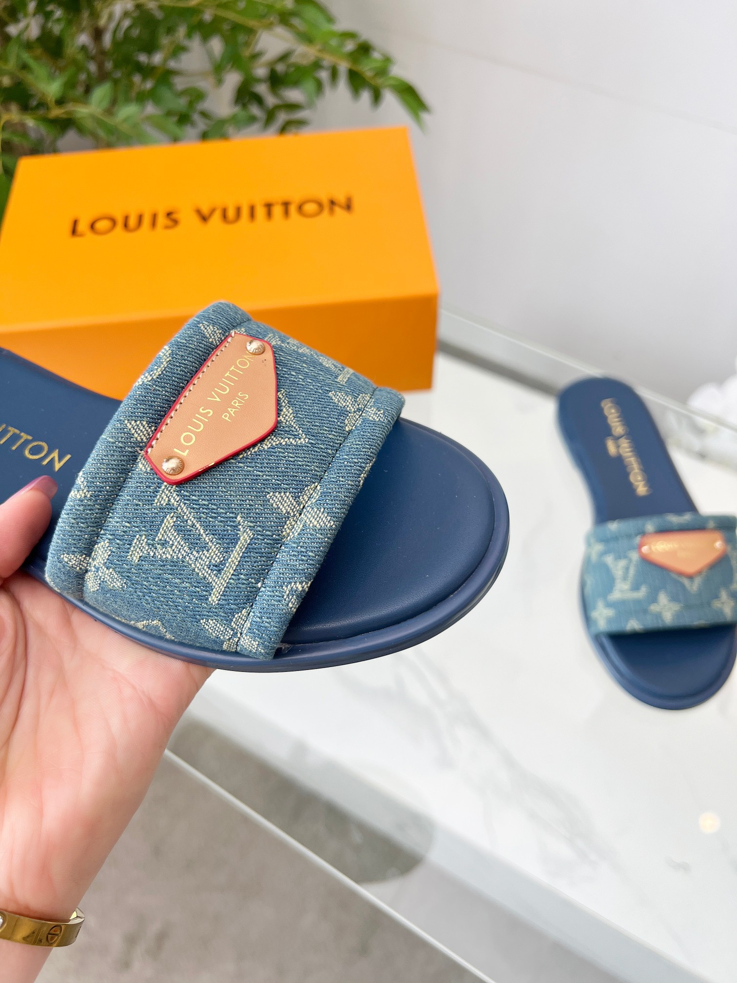 LV Denim Classic Printed Sandals - Image 8