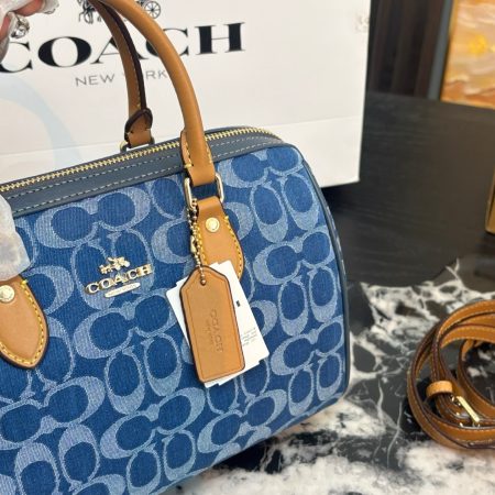 Coach Denim Mini Boston Bag - Image 3