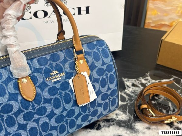 Coach Denim Mini Boston Bag