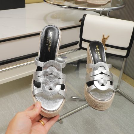 YSL Braided Wedge Sandals - Image 5