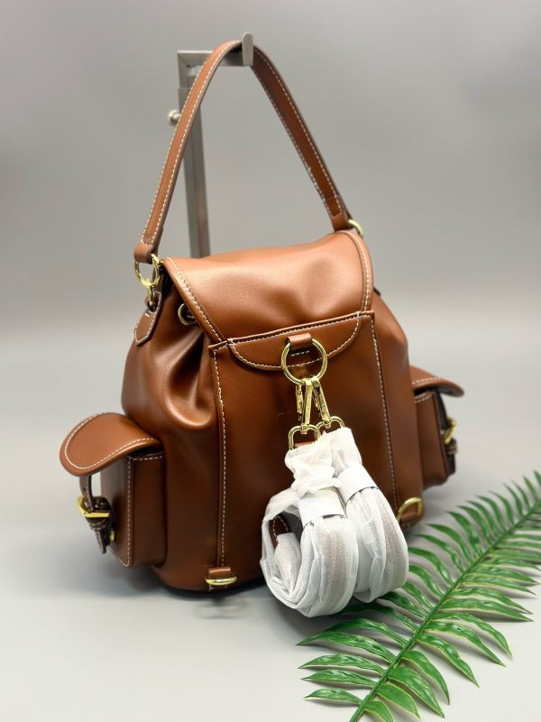 Miu Miu Leather Backpack Black / Cognac