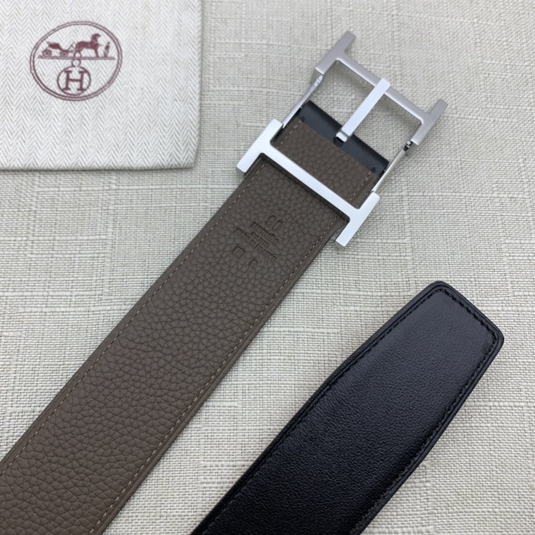 Hermes H Belt Buckle & Reversible Brown For Women, Women Belt 380MM - Image 4