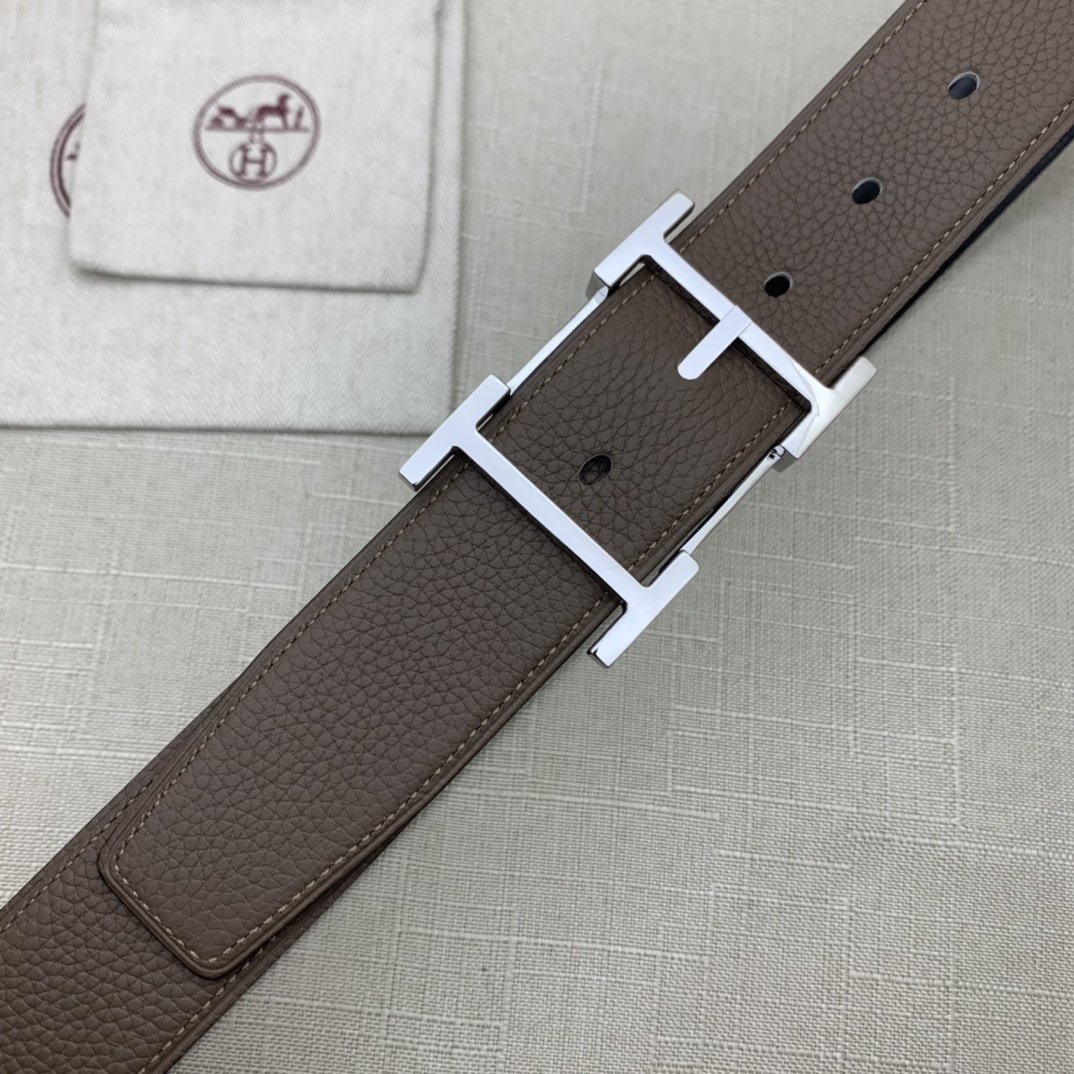 Hermes H Belt Buckle & Reversible Brown For Women, Women Belt 380MM - Image 2