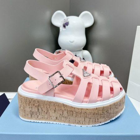 Prada   Rubber Wedge With Thick Sole Sandals Slide - Image 5