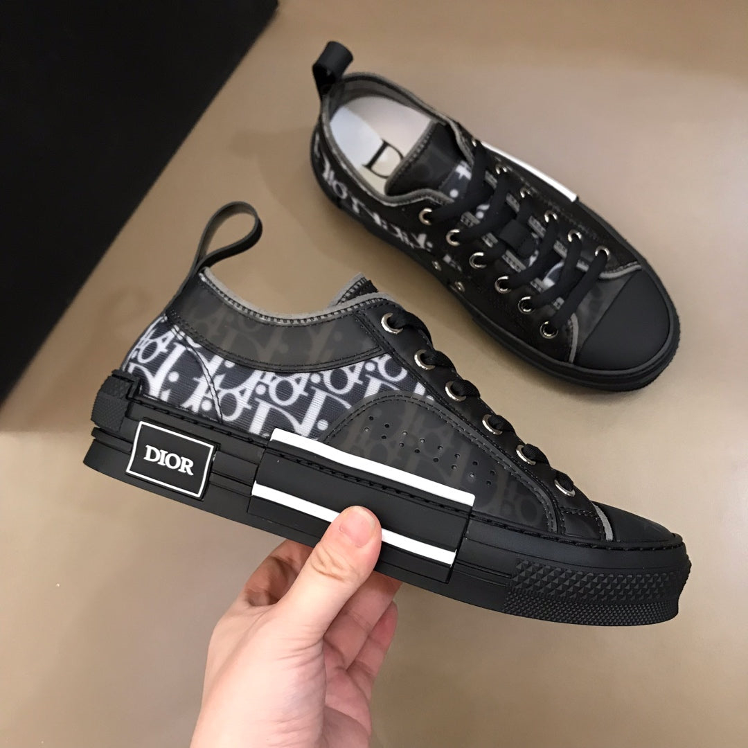 Dior B23 Black Low-top Canvas Shoes - Image 1