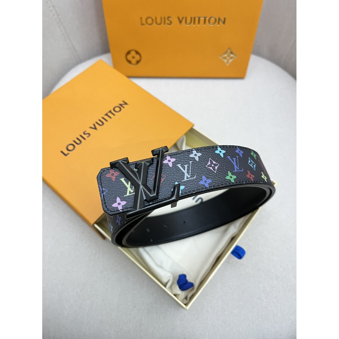 Lv Top Layer Cowhide 24k Pure Steel Buckle Men's Belts - Image 1