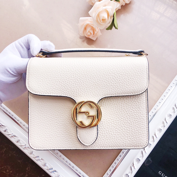 Gucci Litchi Pattern Crossbody Bag