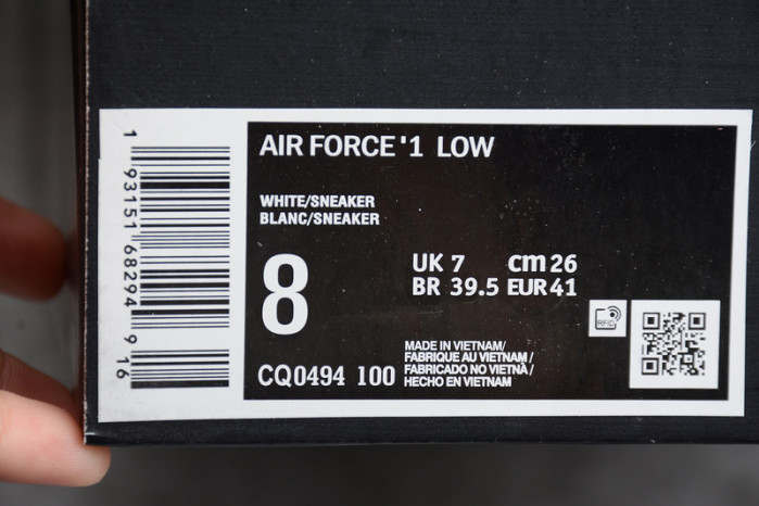Uninterrupted Nike Air Force 1 Low CQ0494-100 - Image 8