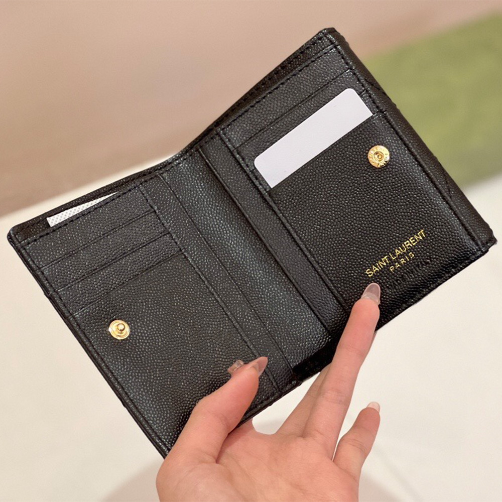 YSL Classic Button Card Holder & Coin Wallet - Image 4