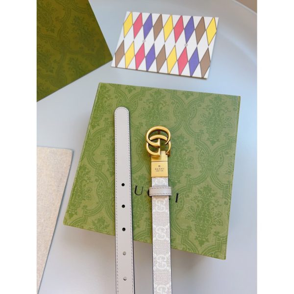 Gucci  Imported Calfskin Apricot Bottom Vintage GG Swivel Buckle Double Sided/Cuttable 20MM