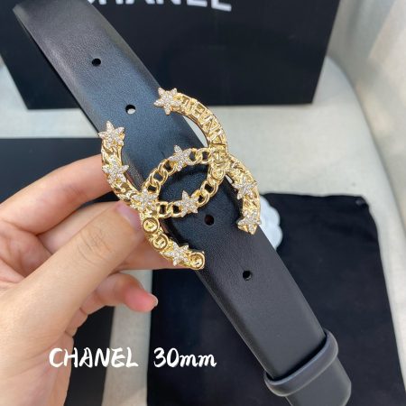 Chanel Belt With Double C Buckle Black Women Belt 30MM - Image 6