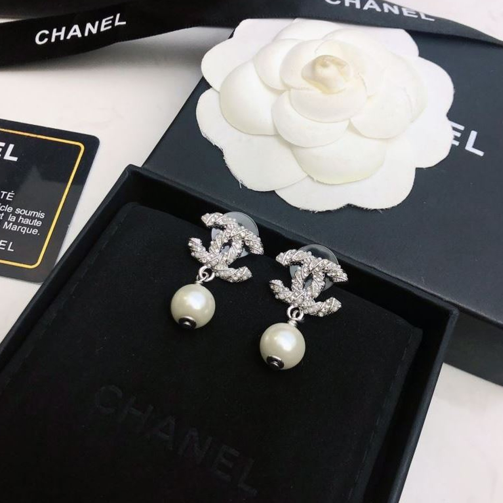 Chanel Pearl Drop Earrings - Image 1