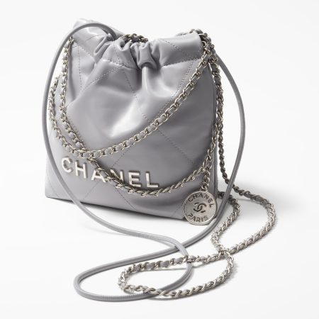 CHANEL 22 MINI HANDBAG Calfskin & Silver Metal Grey - Image 3