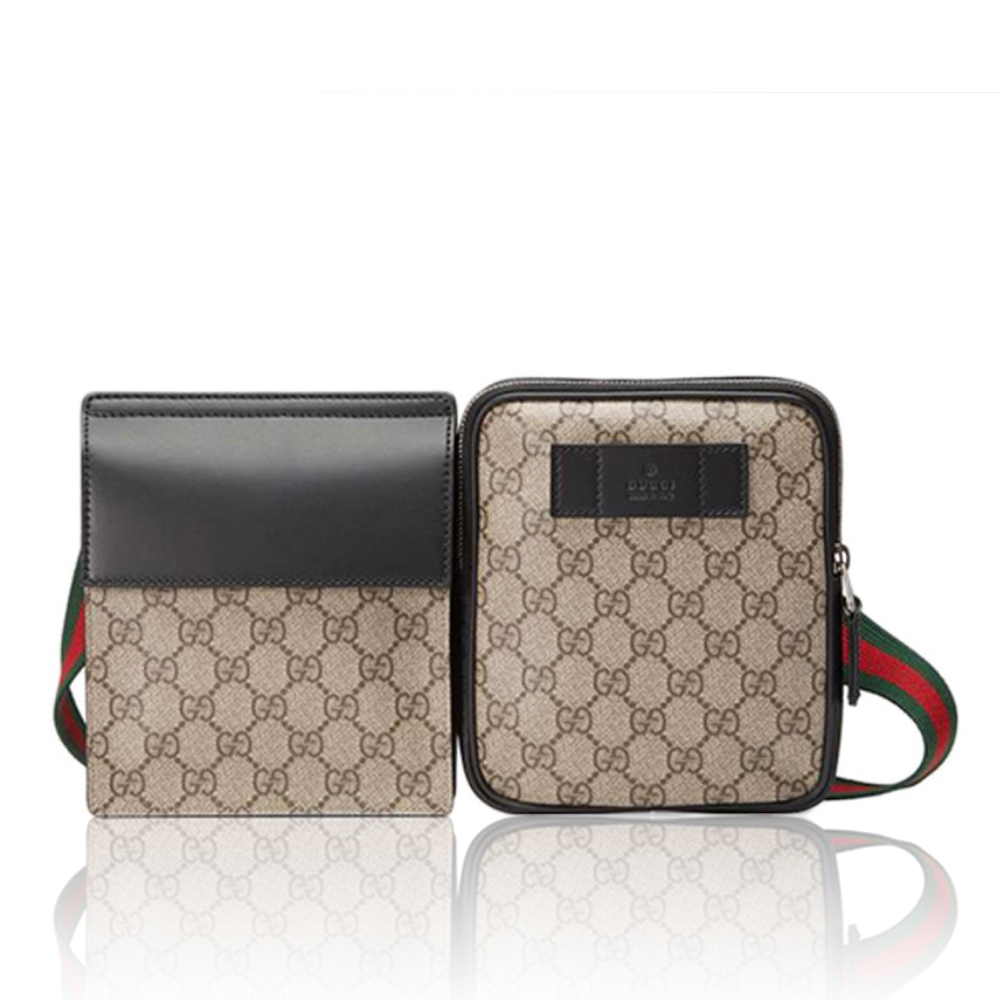 GUCCI Canvas & Leather Crossbody Waist Bag - Image 1