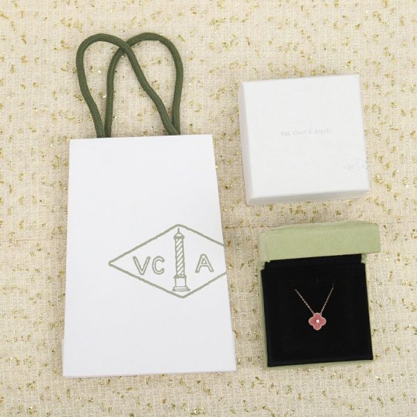 Van Cleef&Arpels VCA alhambra Natural rhodonite Necklace