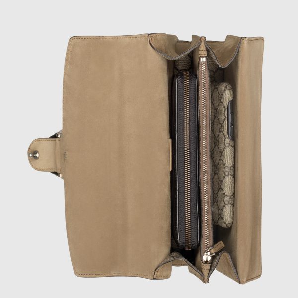 Gucci Dionysus GG Supreme Small Shoulder Bag With Beige