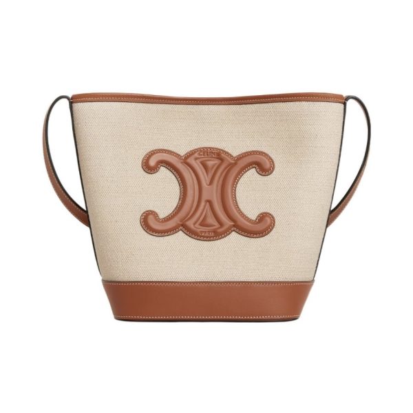Celine Cuir Triomphe Canvas&Cowhid Bucket Bag