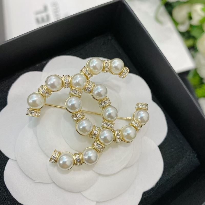 Chanel Double C Pearl Brooch - Image 1