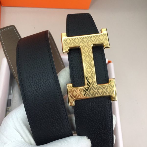 Hermes H Belt Buckle & Reversible Black For Women, Women Belt 380MM