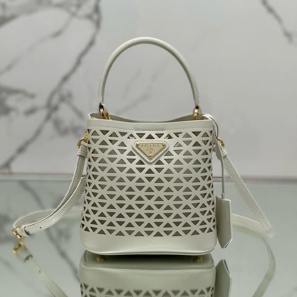 Prada Panier Leather Cutout Pattern Mini Bag