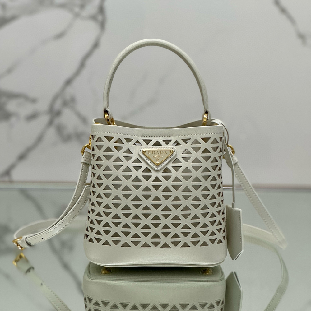 Prada Panier Leather Cutout Pattern Mini Bag - Image 5
